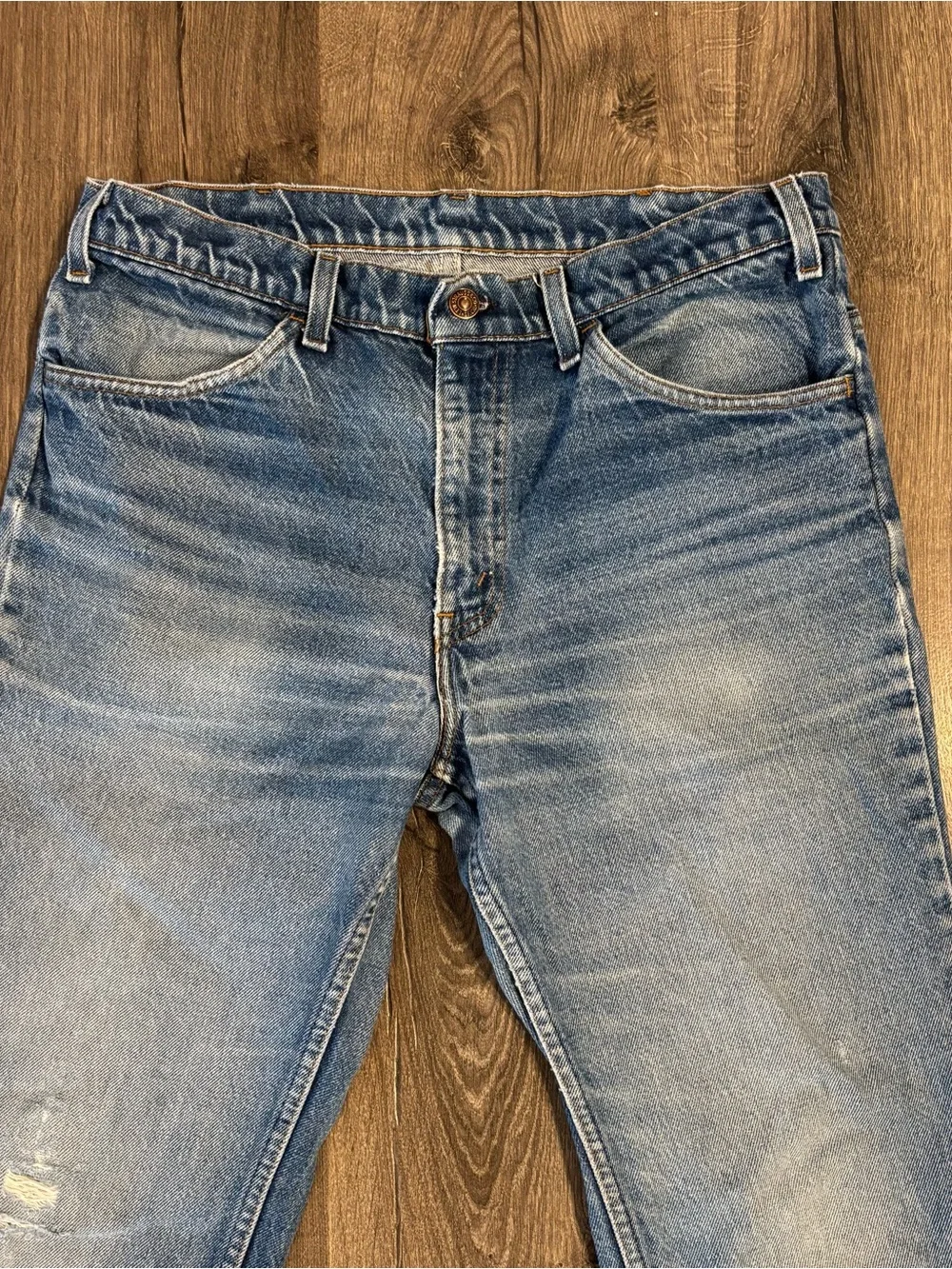 Vintage 70’s? Levi's Orange Tab 575 Blue Bell Bottom High Waist Jeans Mens 32x34